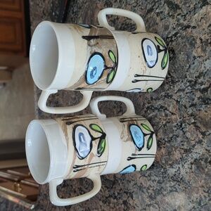 NWOT Set of 4 Floral Ceramic Mugs